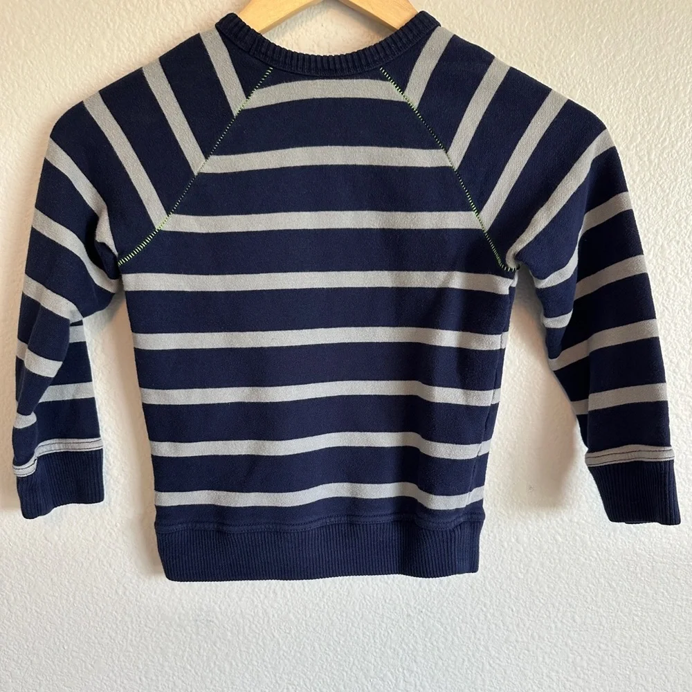 GAP Blue and Gray Striped Sweater Crew Neck